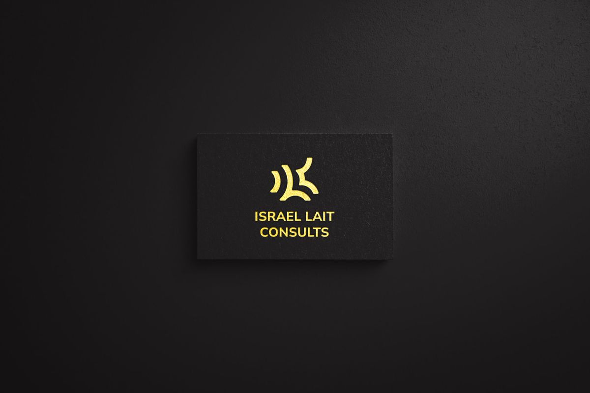 Israel Lait Consults - Logo and gold foil card by Accolade Media Global